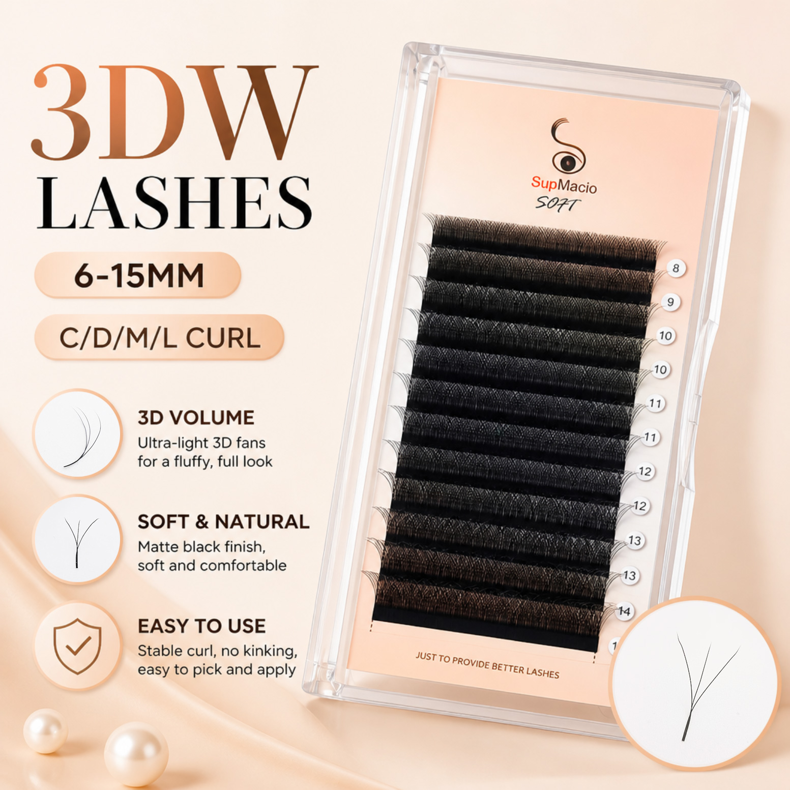 Ciglia 3D a W, Extension Cigli - Red Clover Flower recensione e prezzo